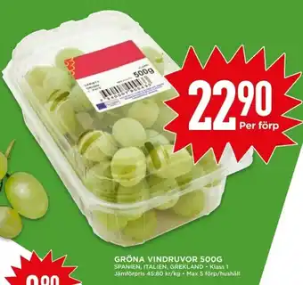 Willys Gröna vindruvor 500kg erbjuda