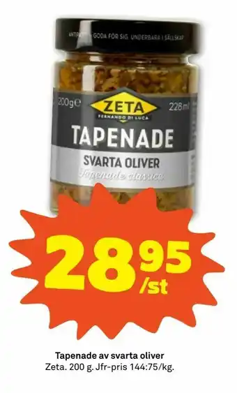 Tapenade av svarta oliver