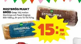 Coop Extra Rostbröd/mjukt bröd erbjuda