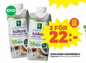 Coop Extra Ekologisk kokosmjölk erbjuda