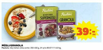 Coop Daglivs Müsli/granola erbjuda