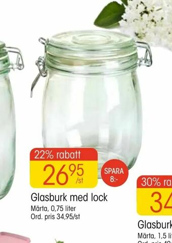 EKO Glasburk med lock erbjuda