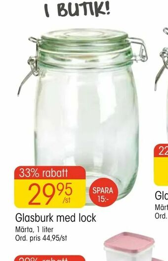 EKO Glasburk med lock erbjuda