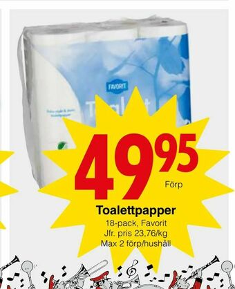 Matöppet Toalettpapper erbjuda