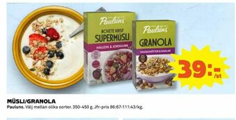 Coop Müsli/granola erbjuda