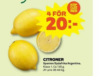 Coop Forum Citroner erbjuda