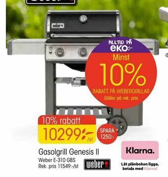 EKO Gasolgrill Genesis II erbjuda