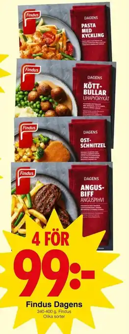 Matöppet Findus Dagens erbjuda