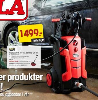 Jula Högtryckstvätt 160 bar, 2200 w, 420 l/h erbjuda
