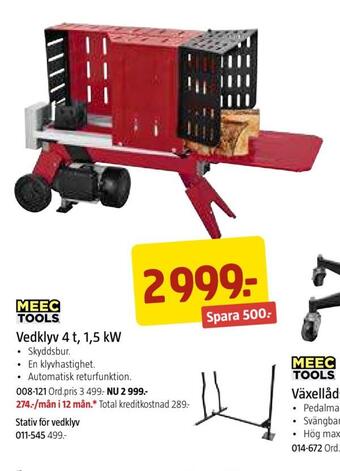 Vedklyv 4 t, 1,5 kw