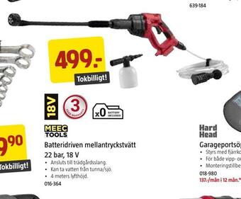Jula Batteridriven mellantryckstvätt 22 bar, 18 v erbjuda