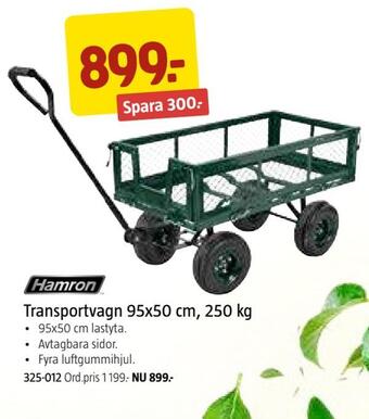 Jula Transportvagn 95x50 cm, 250 kg erbjuda