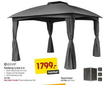 Jula Paviljong 3,3x3,3 m erbjuda