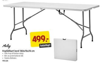 Jula Hopfällbart bord 180x76x74 cm erbjuda
