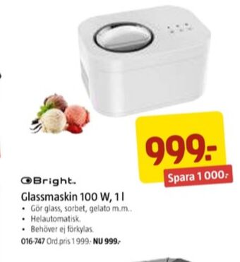 Jula Bright glassmaskin erbjuda