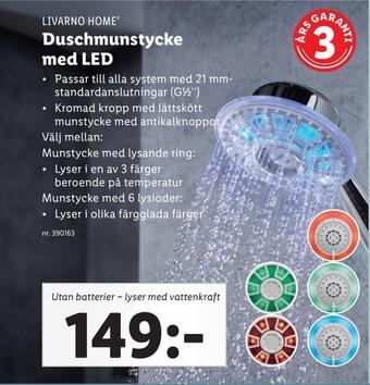 Lidl Duschmunstycke med led erbjuda