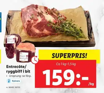 Entrecôte/ ryggbiff i biff