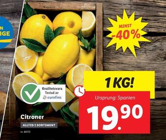 Lidl Citroner erbjuda