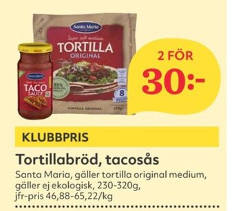 Hemköp Santa maria tortillas erbjuda