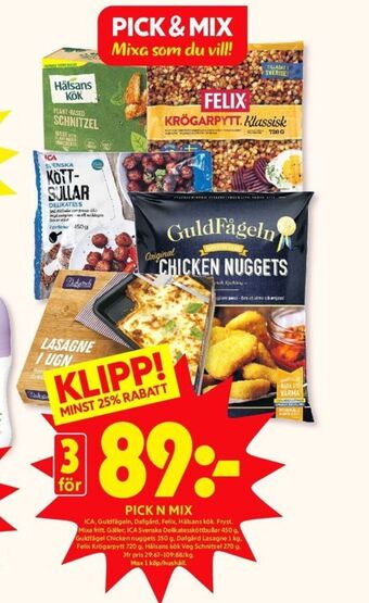 ICA Kvantum Guldfågeln kycklingnuggets erbjuda