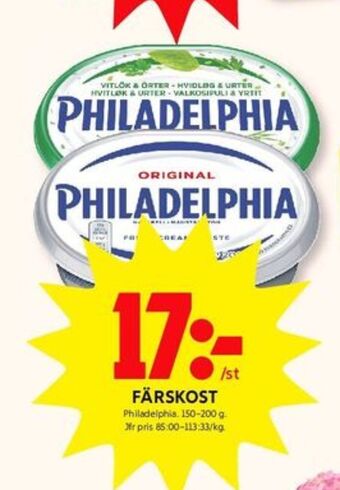 ICA Kvantum Philadelphia färskost erbjuda