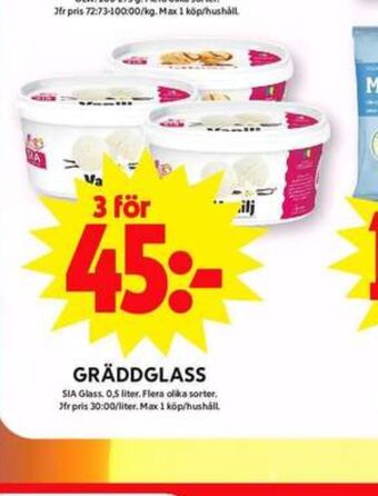 ICA Maxi Sia gräddglass erbjuda