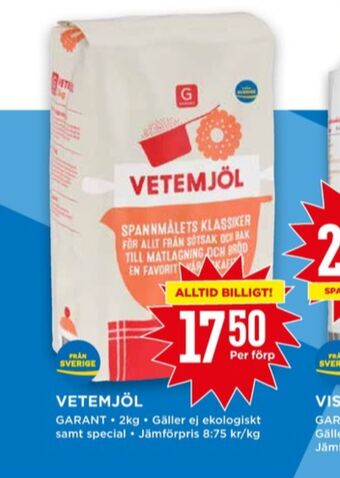 Willys Garant vetemjöl erbjuda