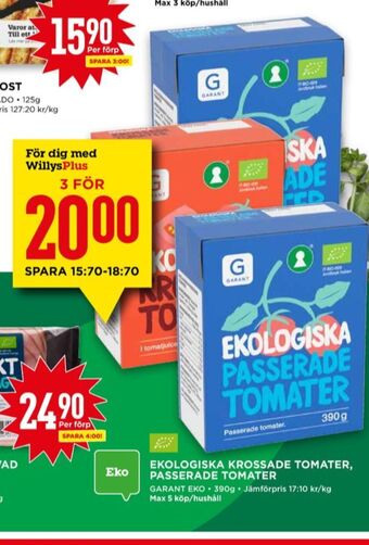 Willys Garant tomater erbjuda