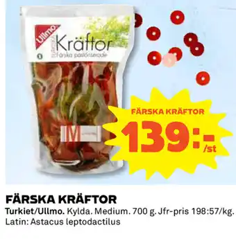 Coop Turkiet/Ullmo Färska Kräftor 700g erbjuda