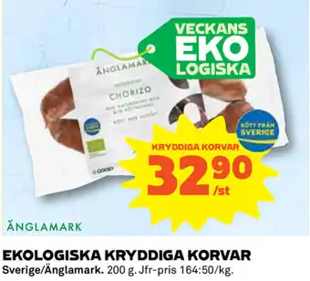 Coop Sverige/Änglamark Ekologiska Kryddiga Korvar 200g erbjuda