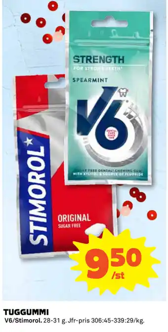 Coop V6/Stimorol Tuggummi 28-31g erbjuda