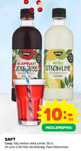 Coop Coop Saft 50cl erbjuda