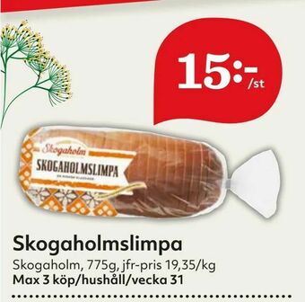 Hemköp Skogaholmslimpa erbjuda