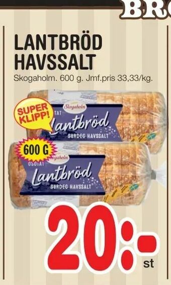 Nya Pulsen Lantbröd havssalt erbjuda