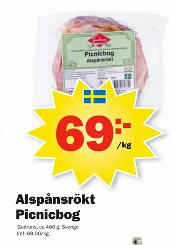 Pekås Alspånsrökt Picnicbog erbjuda