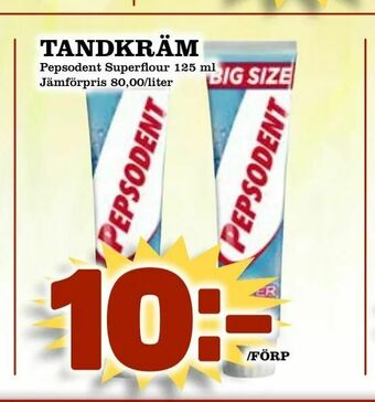 Supergrossen Tandkräm erbjuda