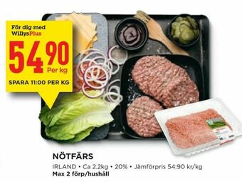 Willys Nötfärs erbjuda