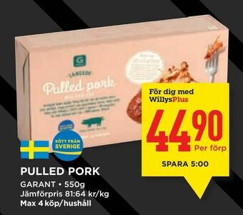 Willys Pulled pork erbjuda