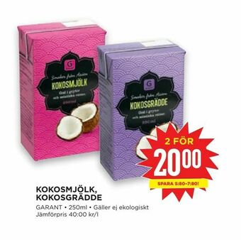 Willys Kokosmjölk, kokosgrädde erbjuda