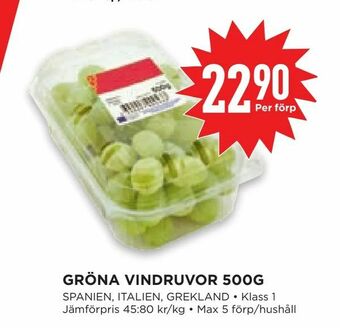 Willys Gröna vindruvor 500g erbjuda