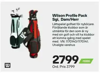 Wilson Profile Pack Sgi, Dam/Herr