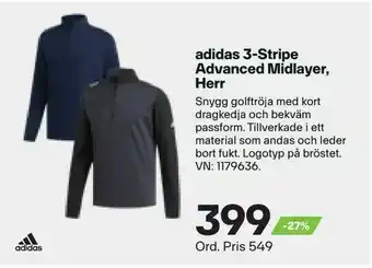 XXL adidas 3-Stripe Advanced Midlayer, Herr erbjuda