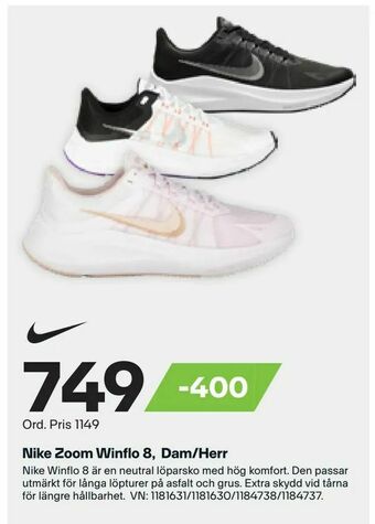 XXL Nike Zoom Winflo 8, Dam/Herr erbjuda