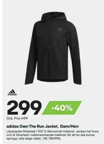 adidas Own The Run Jacket, Dam/Herr
