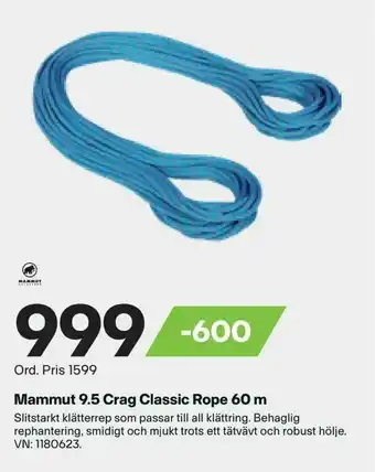 XXL Mammut 9,5 Crag Classic Rope 60 m erbjuda