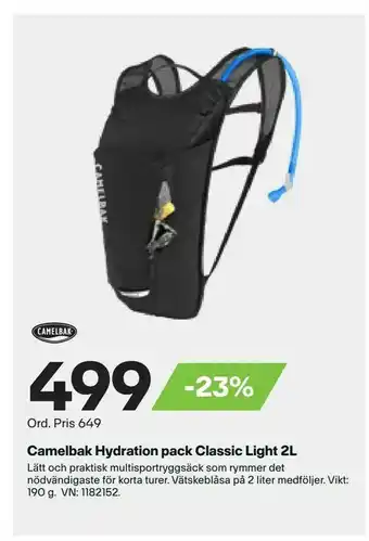 XXL Camelbak Hydration pack Classic Light 2L erbjuda