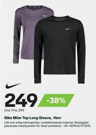 XXL Nike Miler Top Long Sleeve, Herr erbjuda