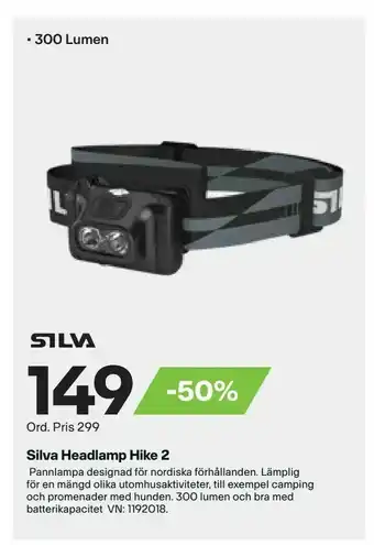 XXL Silva Headlamp Hike 2 erbjuda