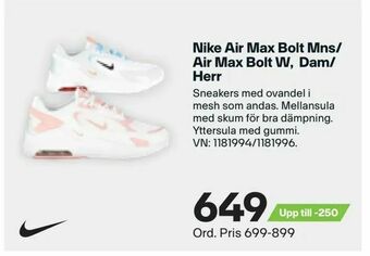 XXL Nike Air Max Bolt Mns/ Air Max Bolt W, Dam/ Herr erbjuda