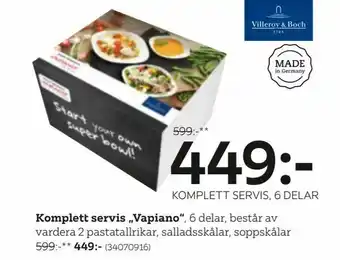 XXXLutz Komplett servis 'Vapiano' erbjuda